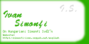 ivan simonfi business card